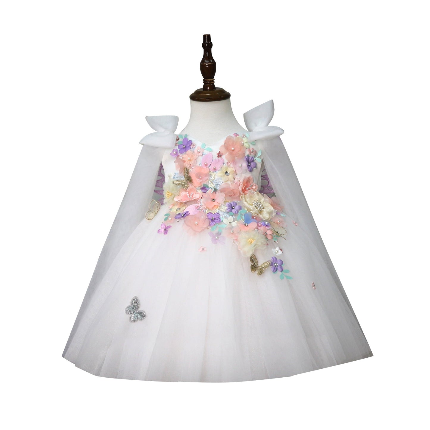 Children's Handmade Applique Dress White