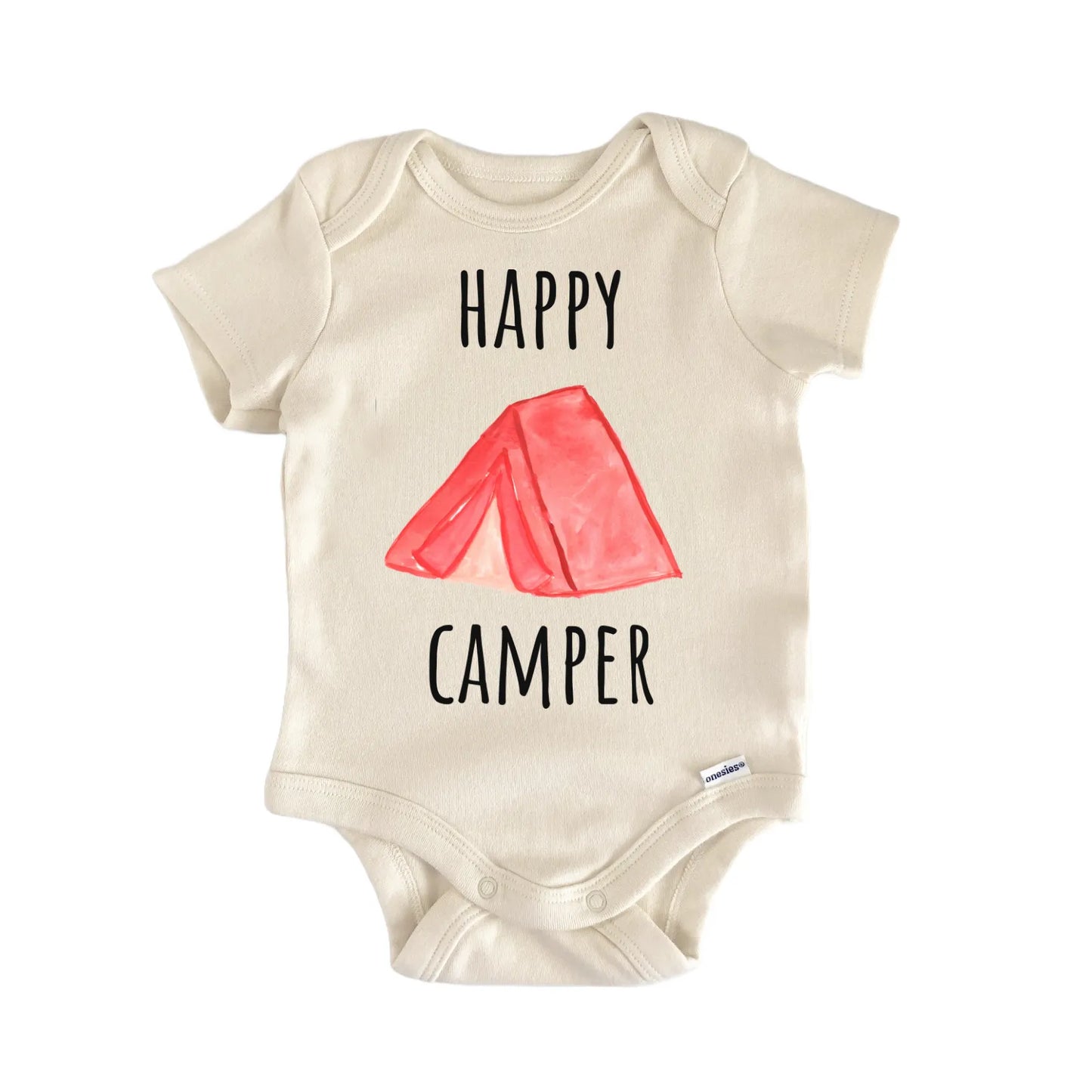 Happy Camper Camping Tent Infant Gift Baby Bodysuit