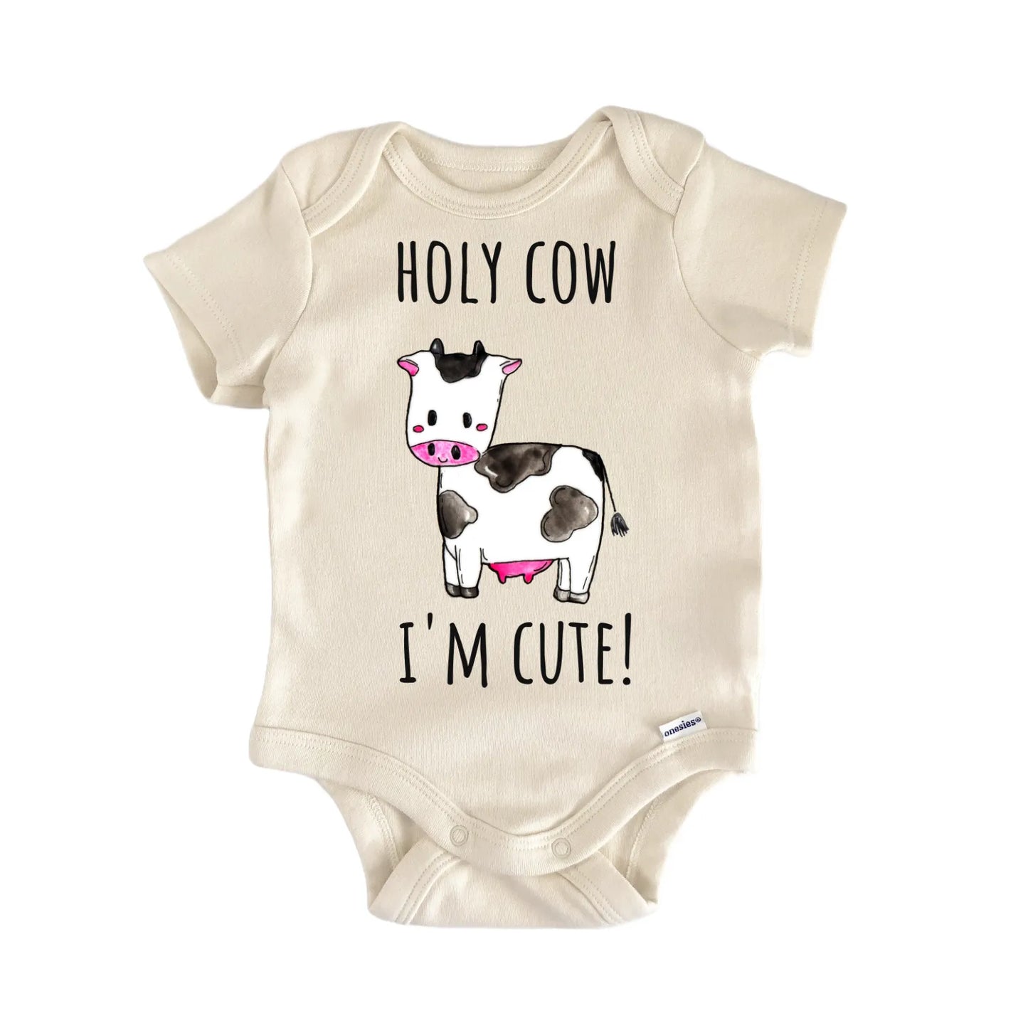 Holy Cow I'm Cute Farm Animal Infant Gift Baby Bodysuit