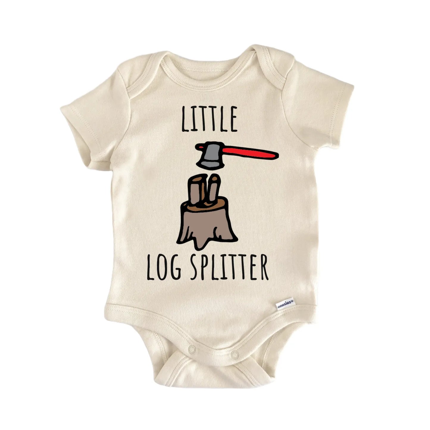 Log Splitter Lumberjack Wood Infant Gift Baby Bodysuit