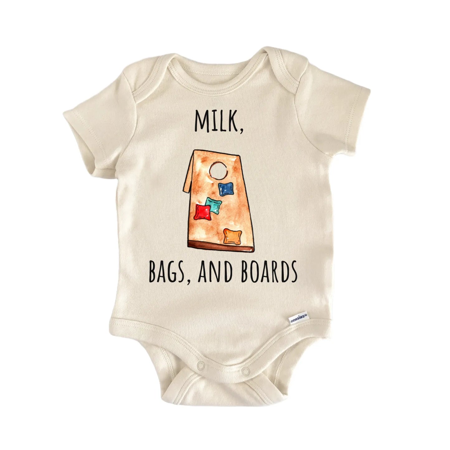 Milk Cornhole Bags Infant Gift Baby Bodysuit