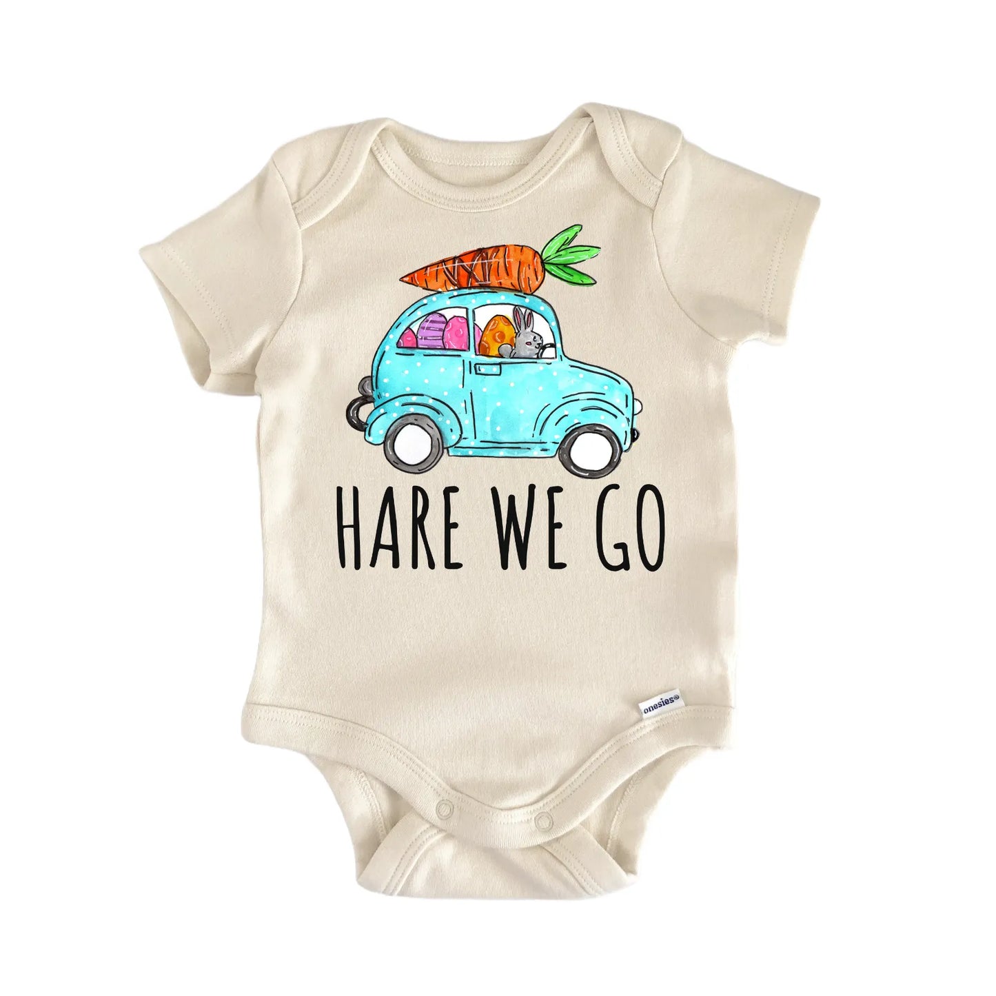 Rabbit Hare Easter Bunny Car Baby Gift Baby Bodysuit