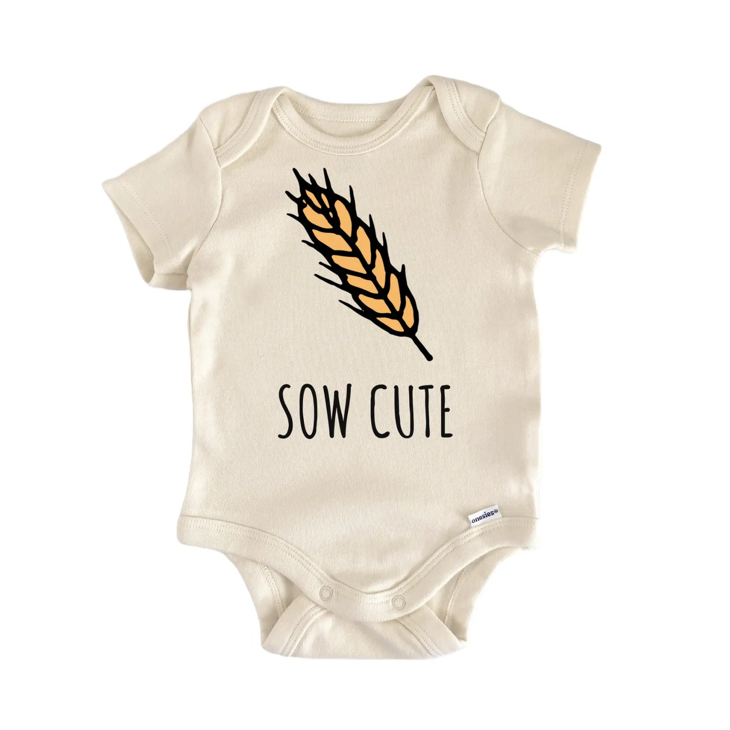 Sow Cute Farmer Wheat Rye Newborn Gift Baby Bodysuit