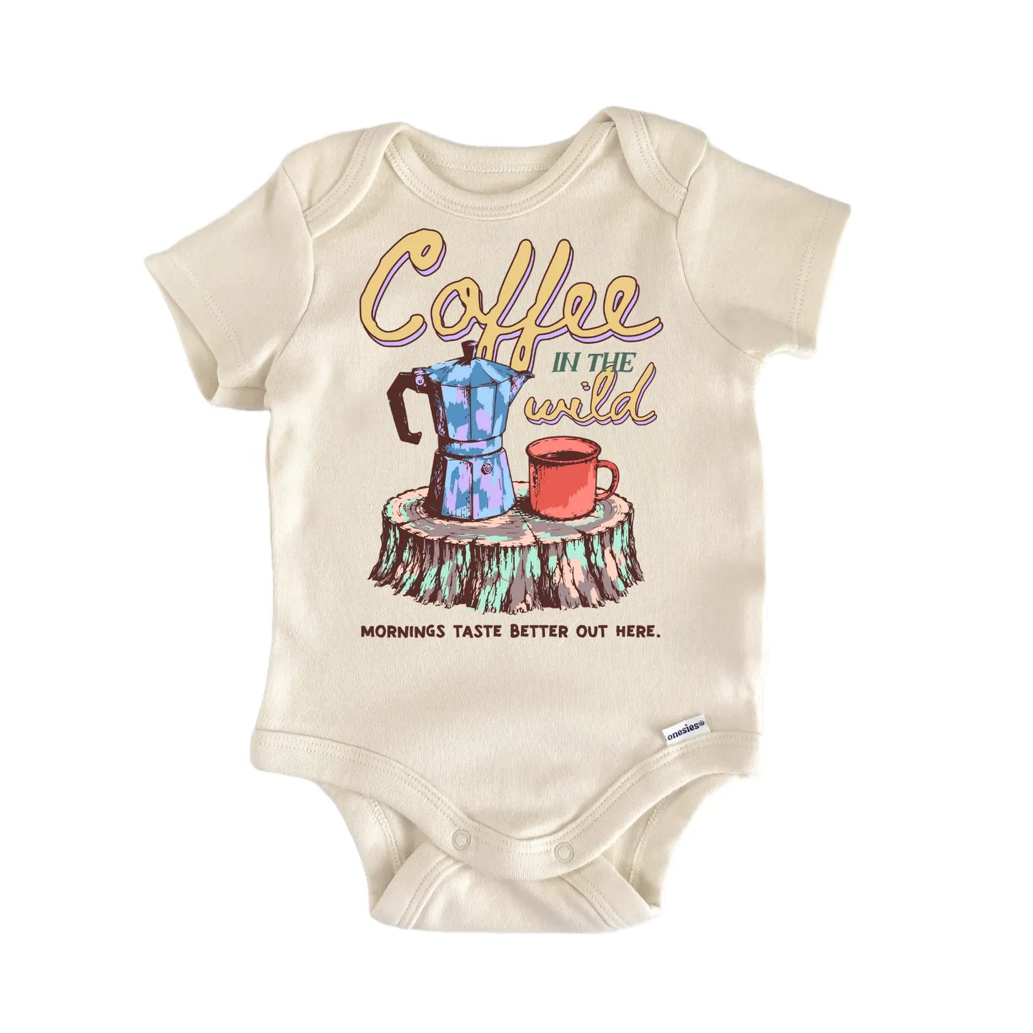 Wild Coffee Hiking Mornings Baby Gift Baby Bodysuit