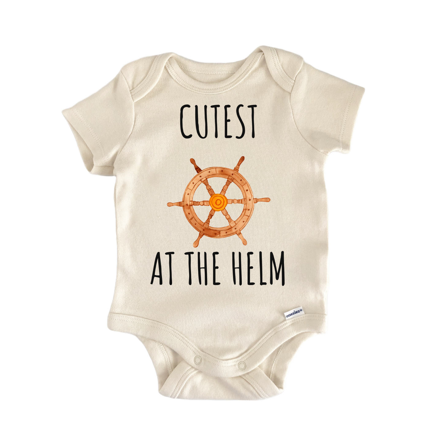 Captain Boat Helm Wheel Nautical Baby Gift Baby Bodysuit