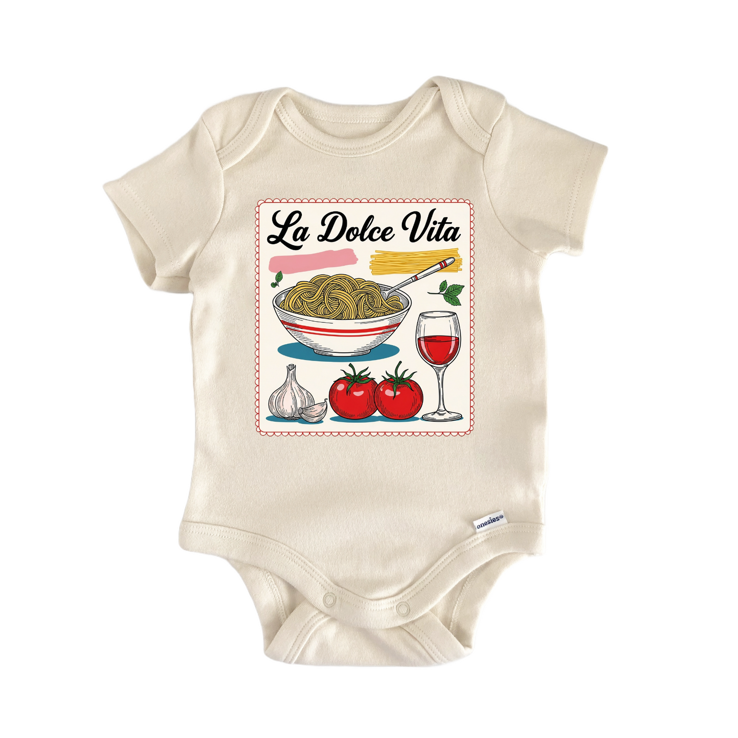 Dolve Vita Italian Pasta Wine Baby Gift Baby Bodysuit