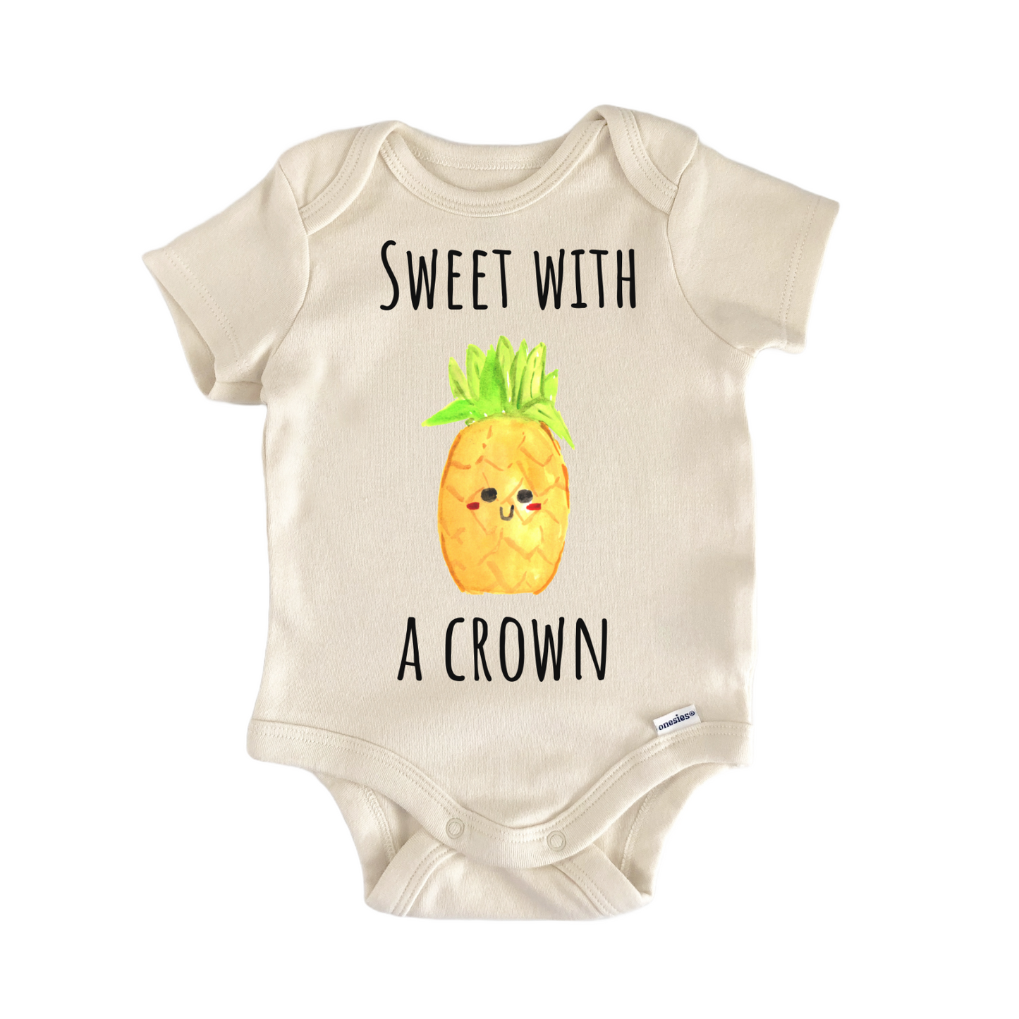 Pineapple Crown Fruit Tropical Princess Baby Gift Baby Bodysuit