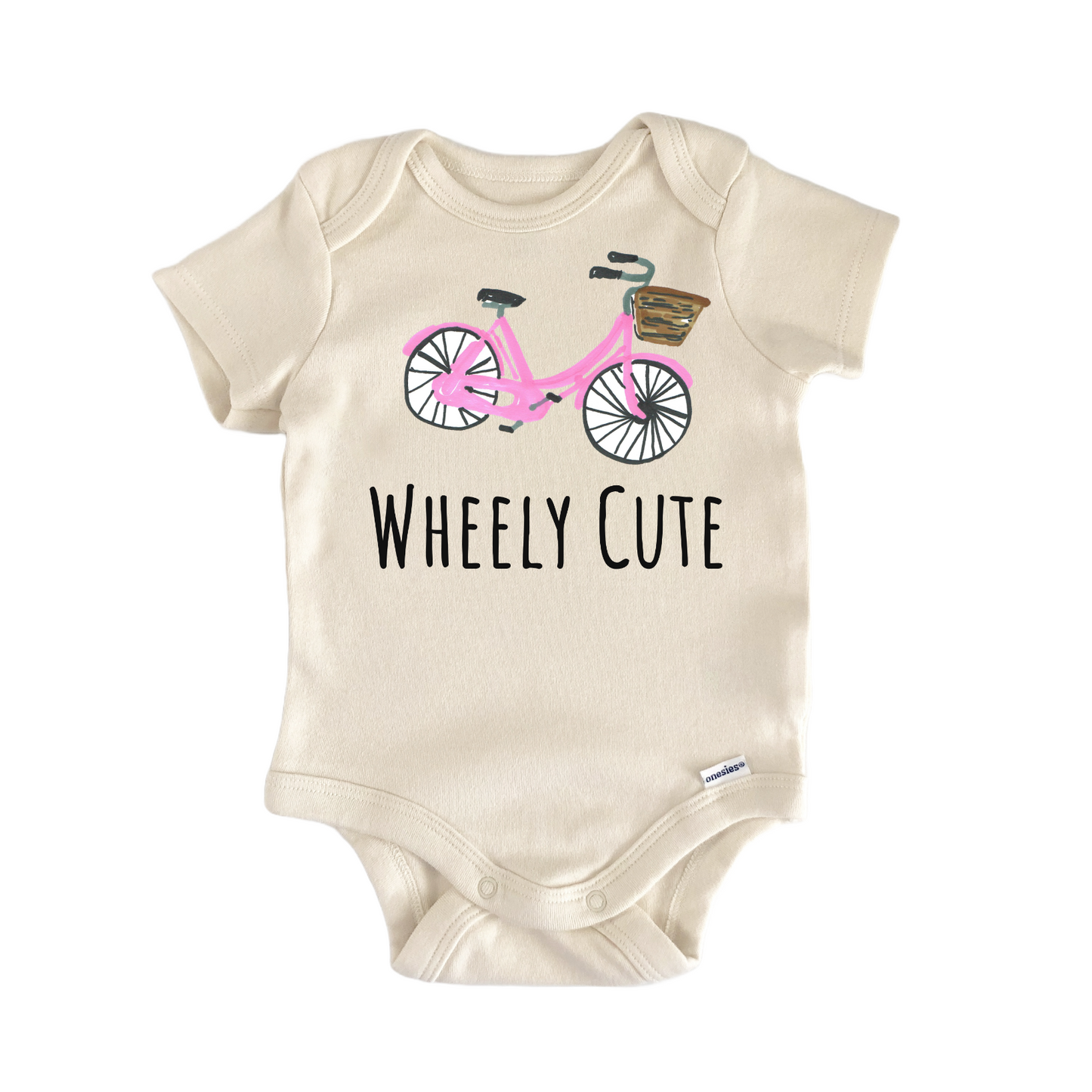 Pink Bicycle Girl Bike Baby Gift Baby Bodysuit
