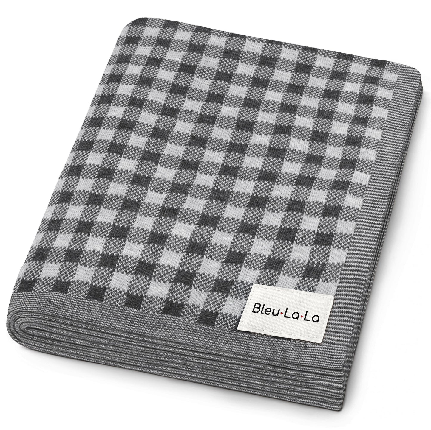 Checkered Knit Baby Blanket