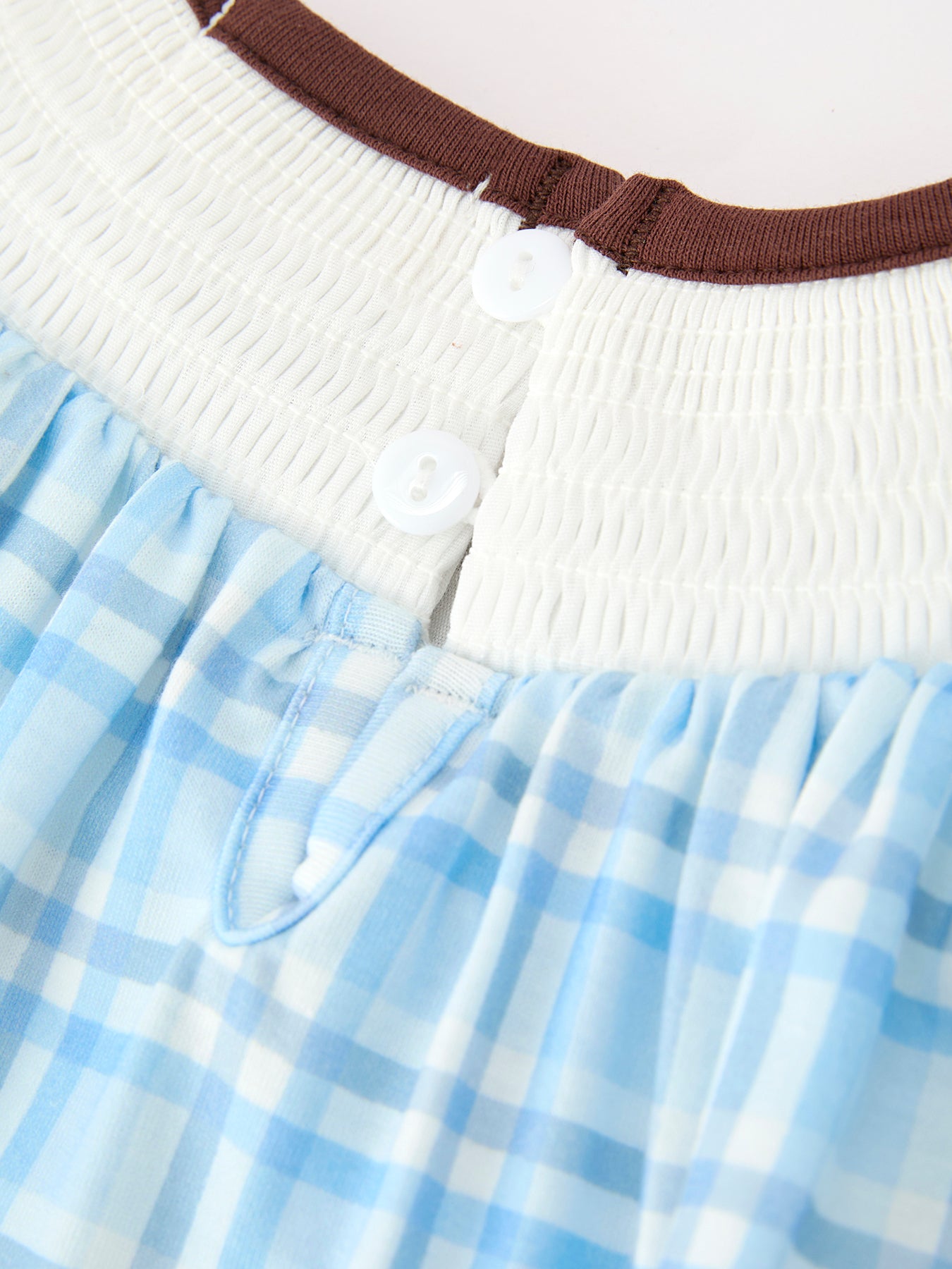 Bear Smocked Plaid Baby Bubble