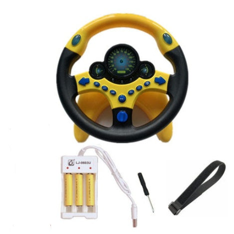 Sound and light toy simulation steering wheel
