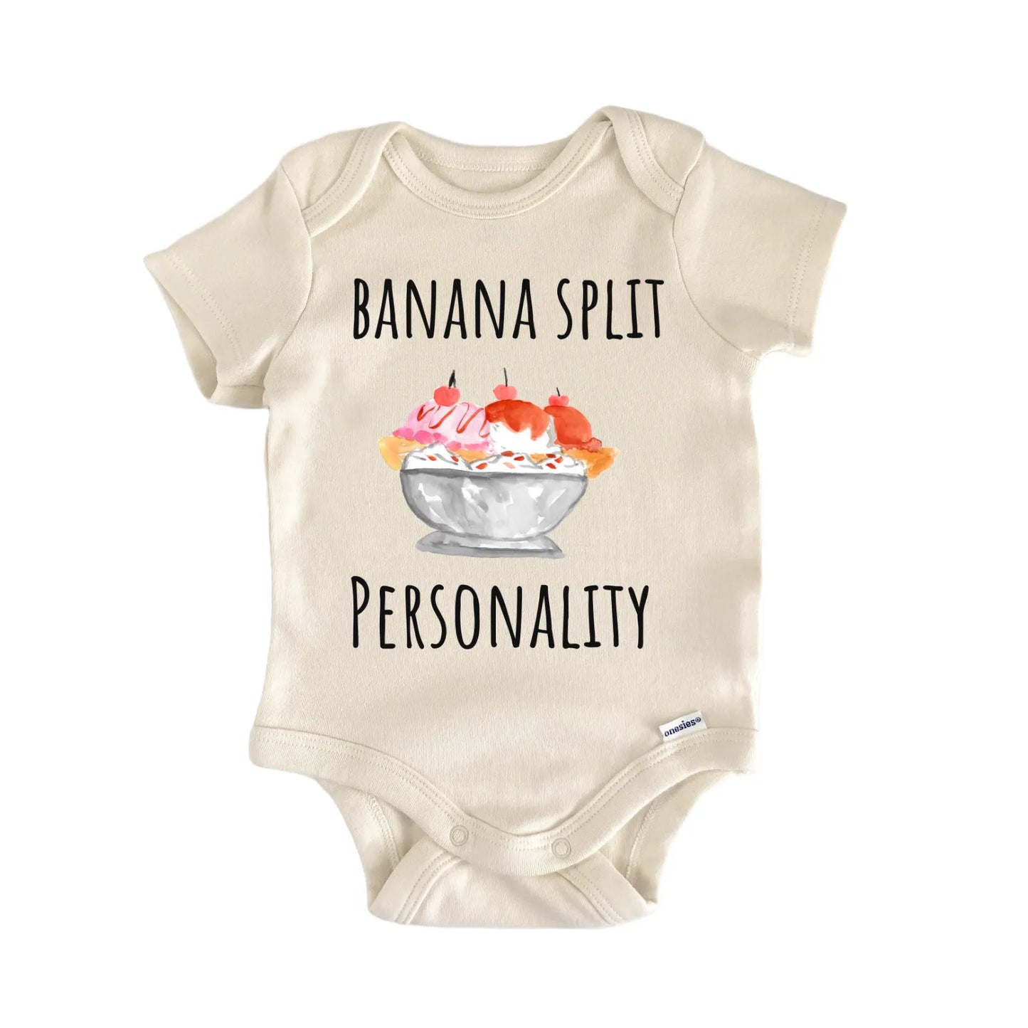 Banana Split Icecream Dessert Summer Newborn Gift Baby Bodysuit