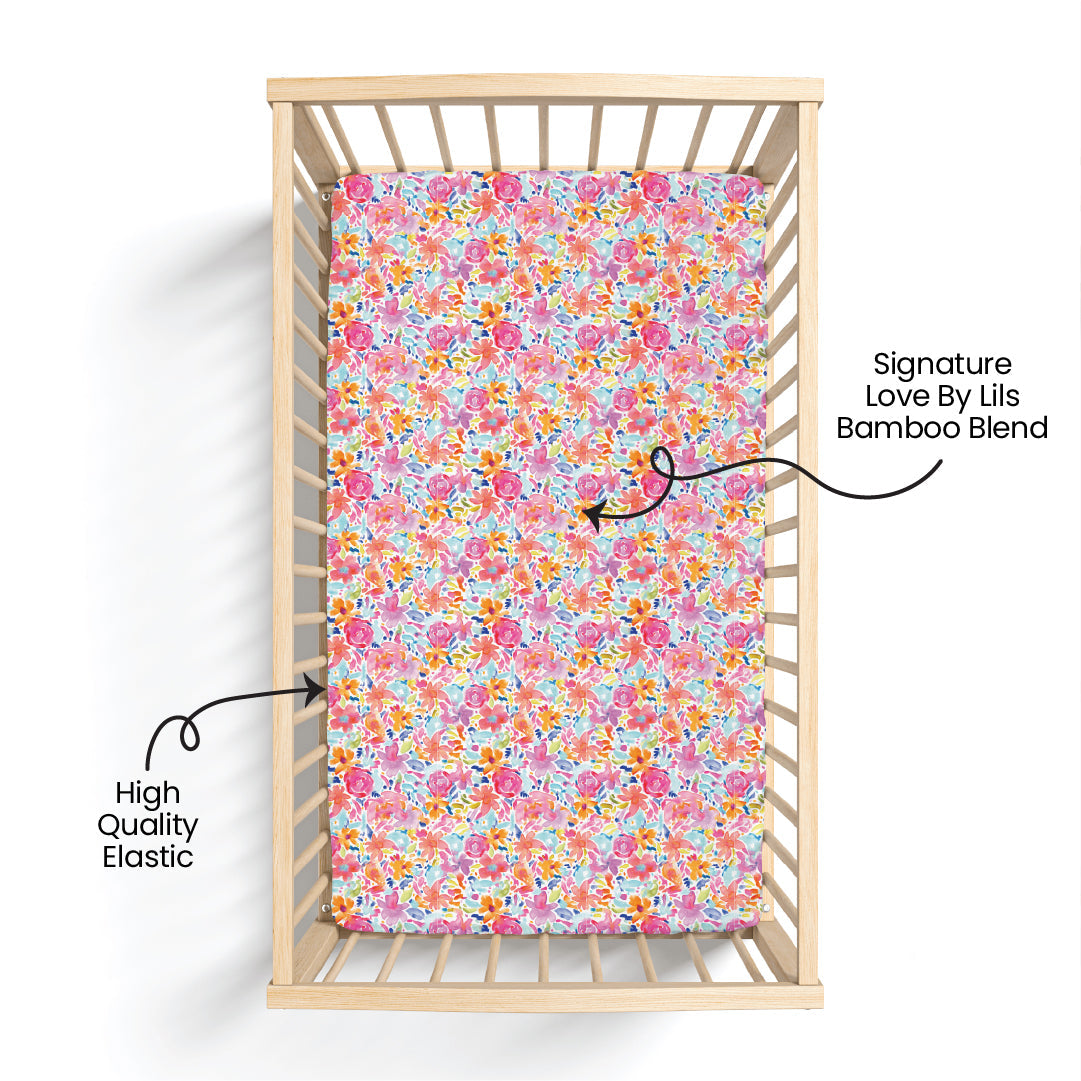 Korrie Floral Bamboo Crib Sheet