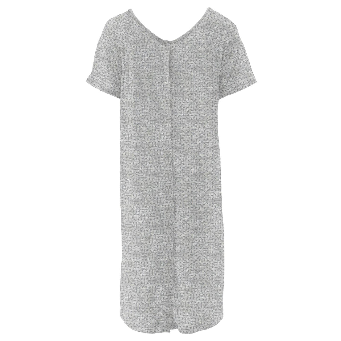 Women's Print Hospital Gown in Road Trip Lattice