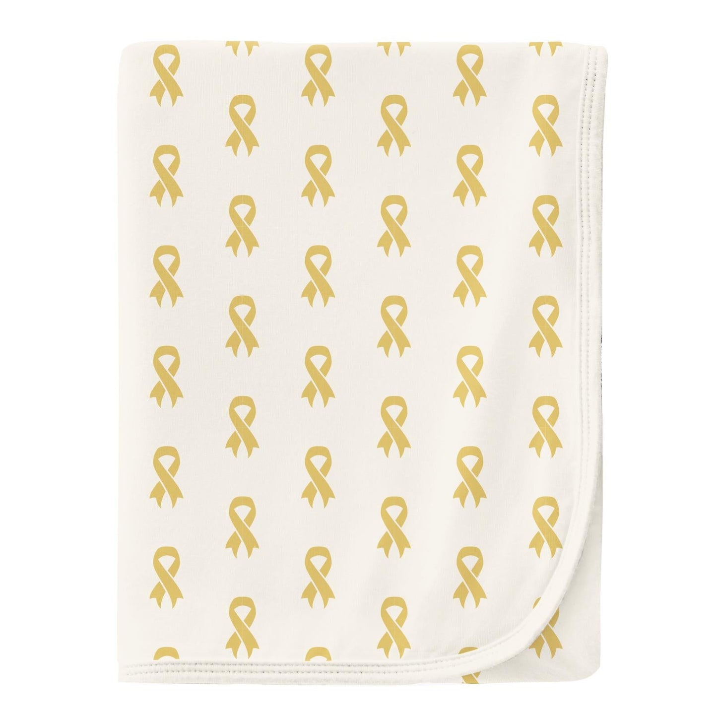 Print Swaddling Blanket in Gold Ribbon