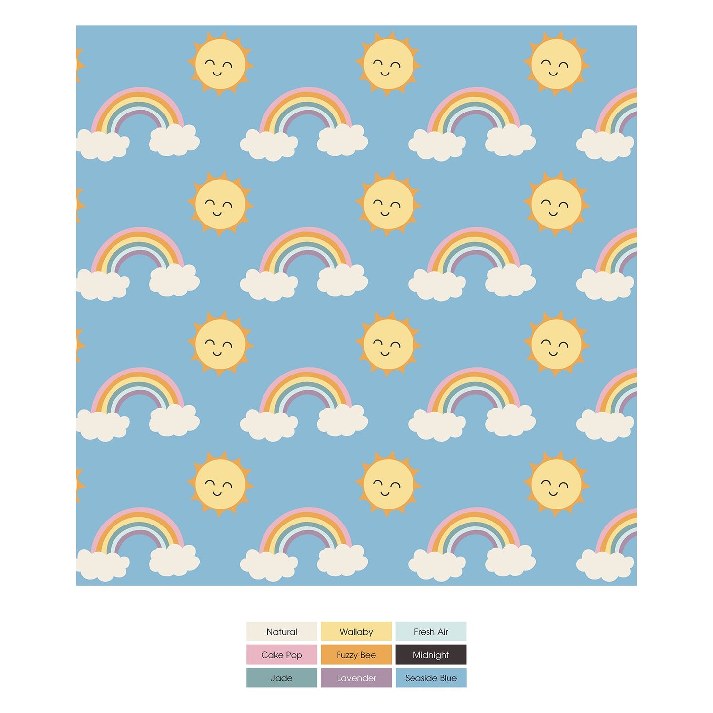 Print Coverall with 2 Way Zipper in Sunshine and Rainbows