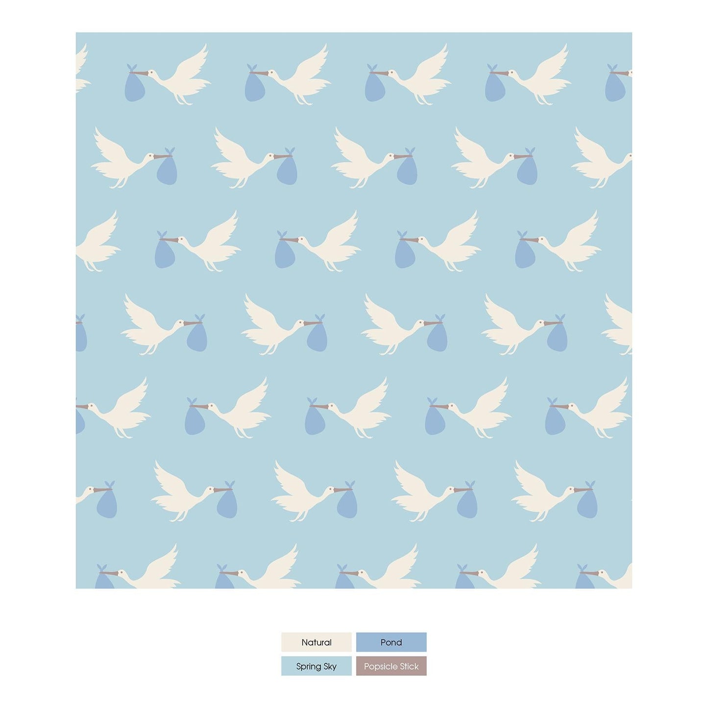 Print Short Sleeve One Tee in Spring Sky Stork