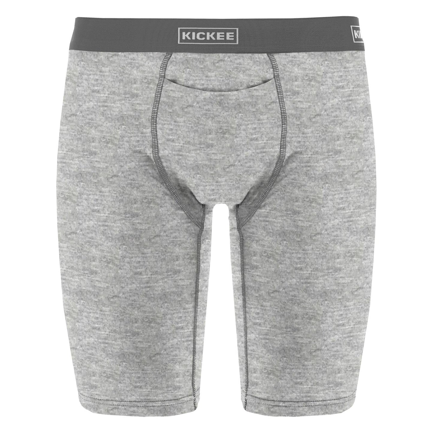 Men's Long Boxer Brief with Top Fly in Heathered Mist