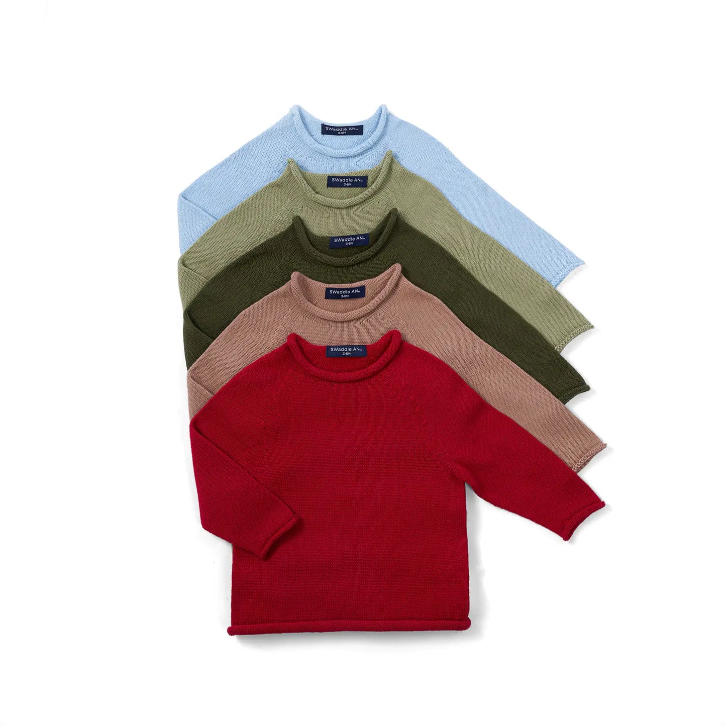Knit Rollneck Baby Sweater in Red Xmas