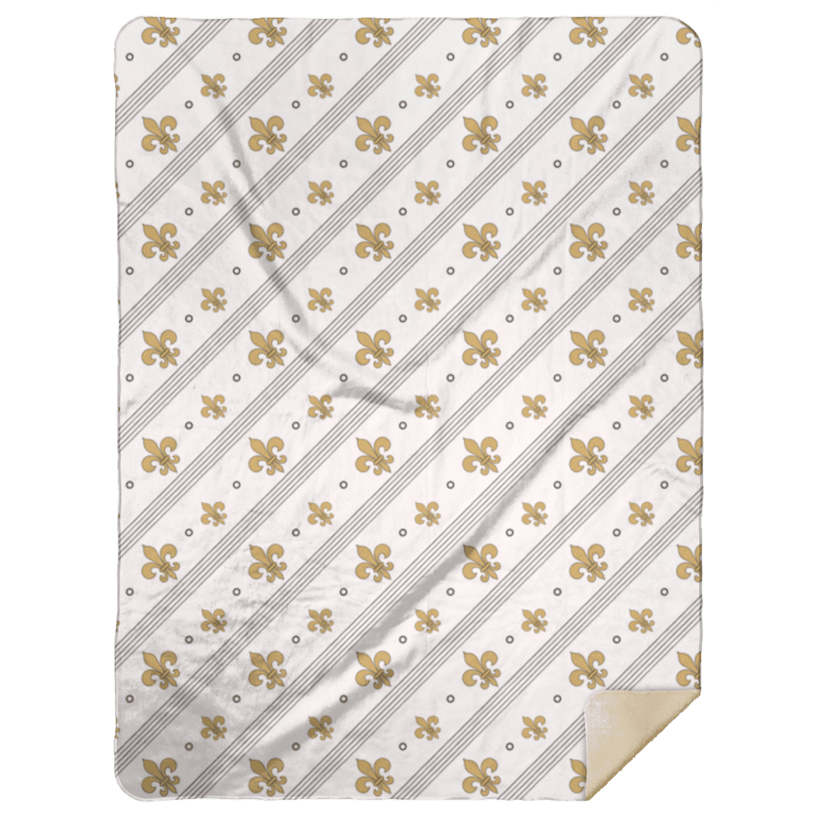 Fleur De Lis Plush Throw Blanket 60x80 Hometown Keepsake for Home