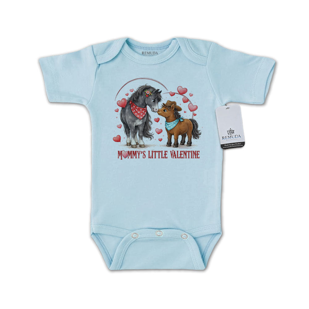Mommy's Little Valentine Cowboy - Infant Boys One Piece Western Romper