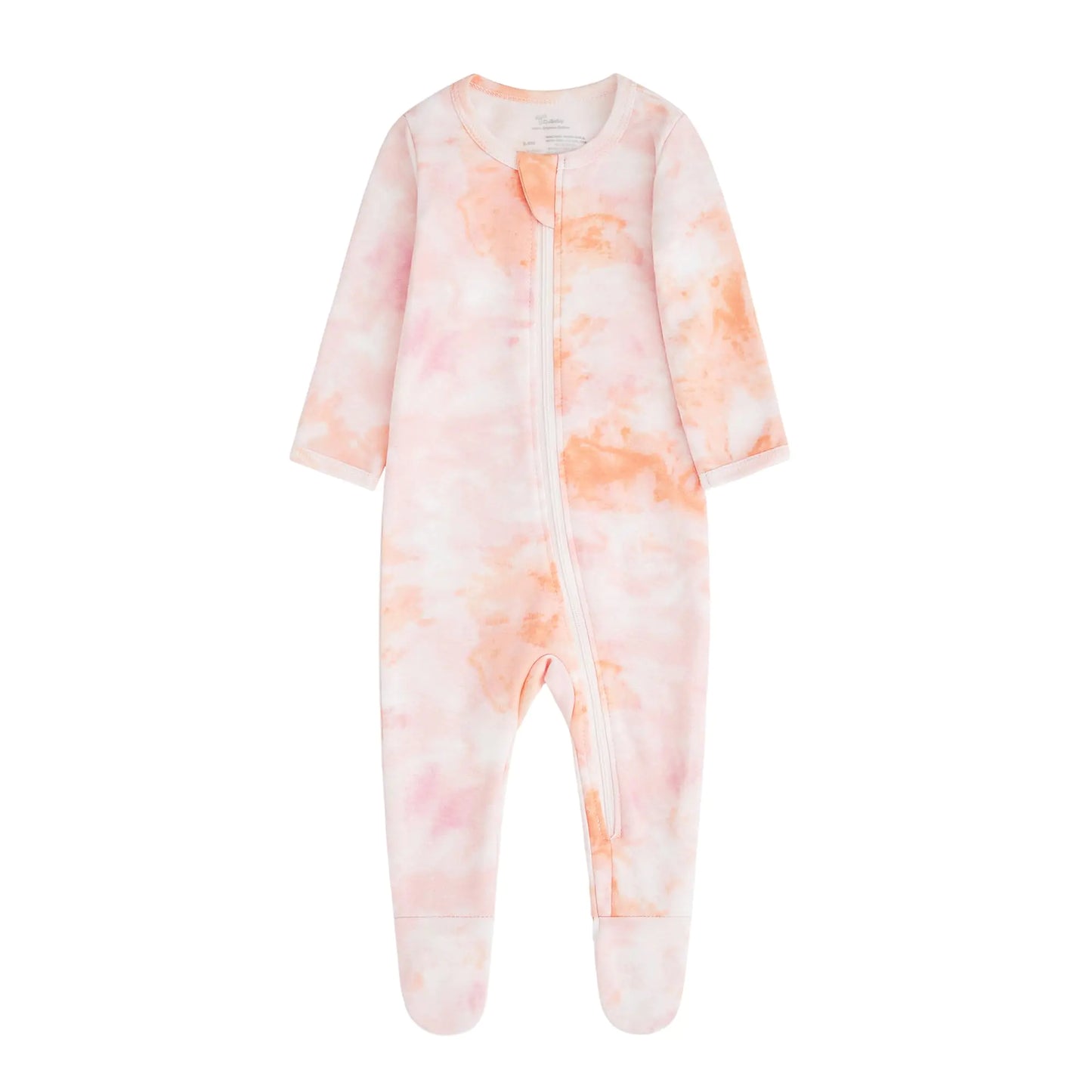 O2 BABY Baby Boys Girls Organic Cotton Zip-Front Sleeper Pajamas, Footed Sleep 'n Play 12-18 Months Orange/Pink 1 - # GIAA212310014