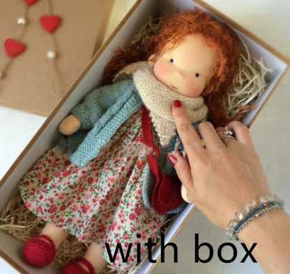 Handmade Plush Doll Golden Curly Girl Finished Product
