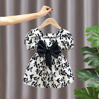 Princess Dress Red Children's Western Style Baby Girl Bow Skirt