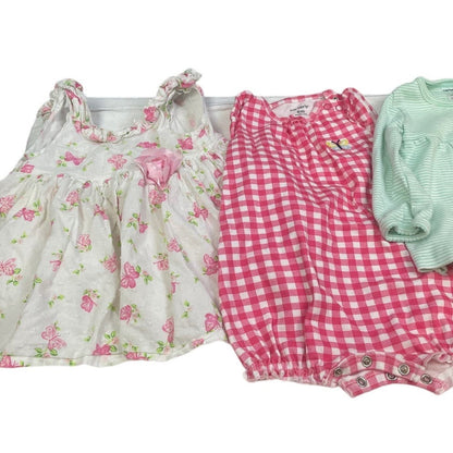 Lot of 5 Carters Little Me Baby Girls 6 Mos One Piece Outfits Dresses Cardigan
