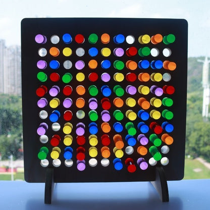Montessori Early Childhood Education Rainbow Wire-wrap Board Pixel Art Educational Toys