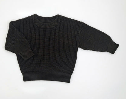 Infant Toddler Cotton Knitted Round Neck Base Sweater