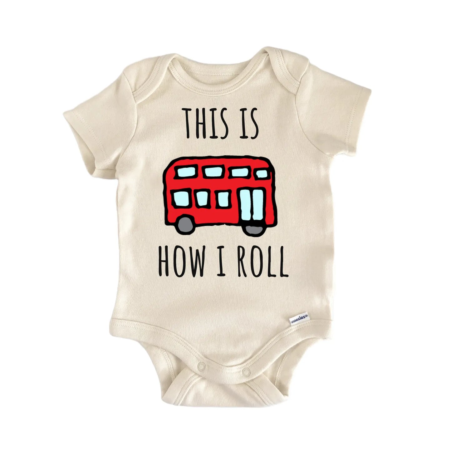 Double Decker England Bus Newborn Gift Baby Bodysuit