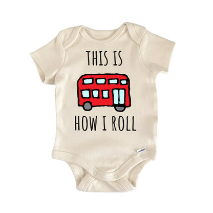 Double Decker England Bus Newborn Gift Baby Bodysuit