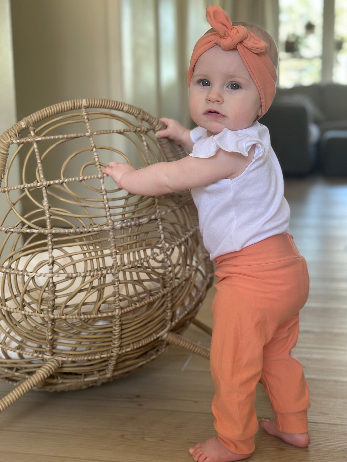 Knot bow headband -  Peach Tones