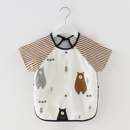 Baby Dinner Coverall Bib Spring And Autumn Long Sleeve Apron