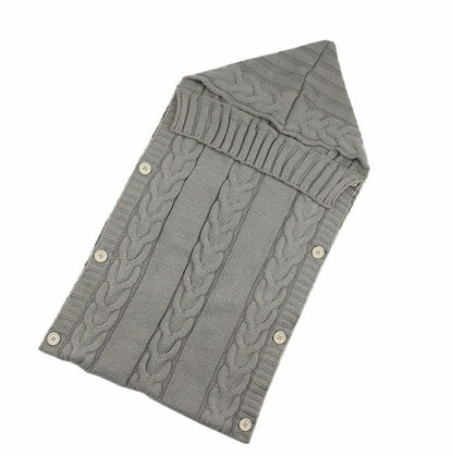 Infant Baby Tassel Ca P Sleeping Bag Sweater Wooden Button Hooded Sleeping Bag