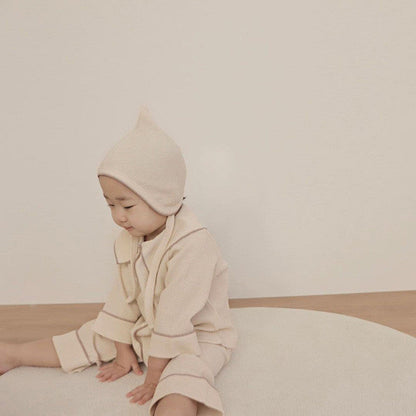 Baby Autumn Waffle-Knit Cardigan Set