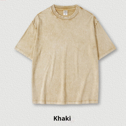 Washed Round Neck Short Sleeve Batik Children's T-shirt