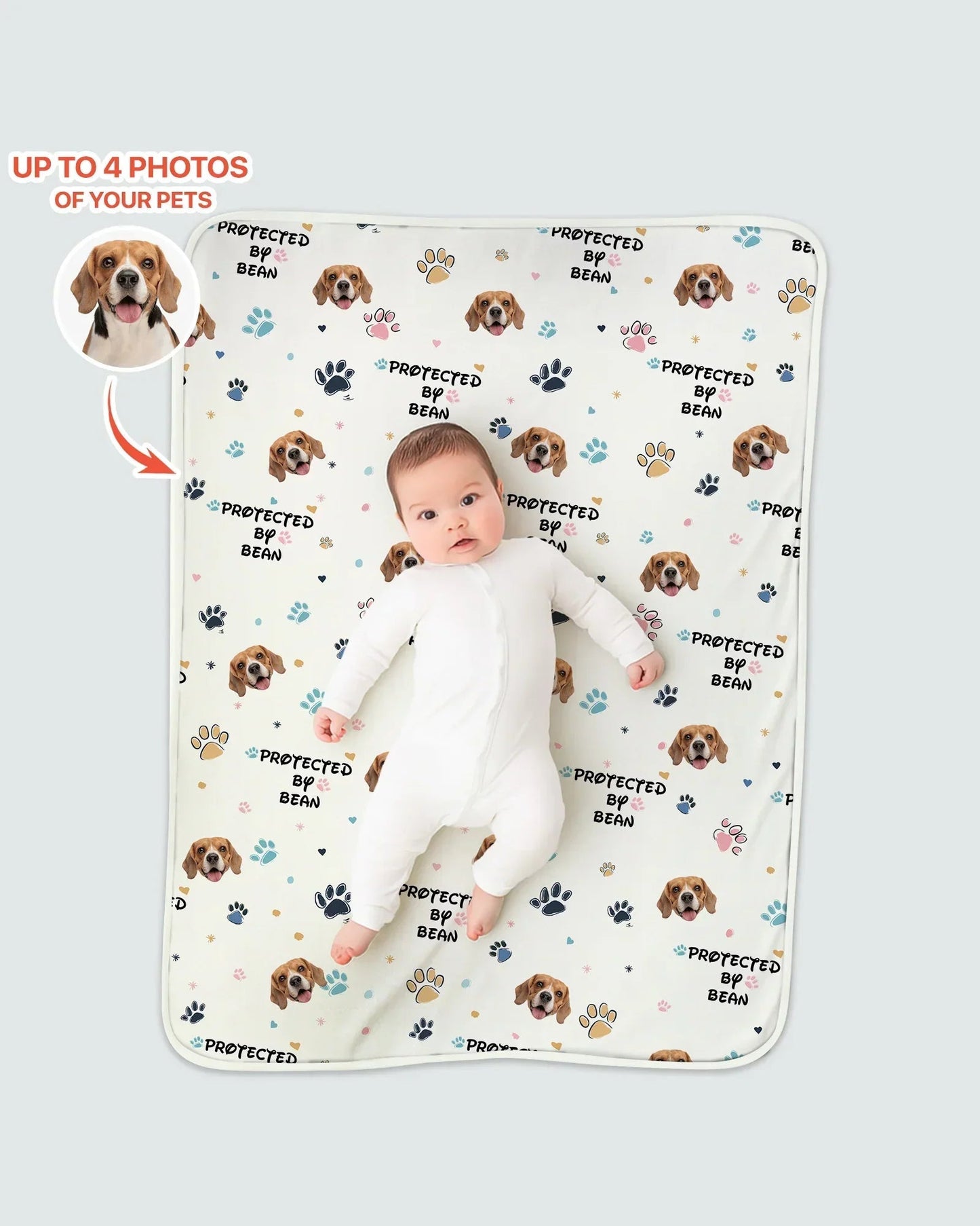 Custom Dog Pattern Bamboo Blanket