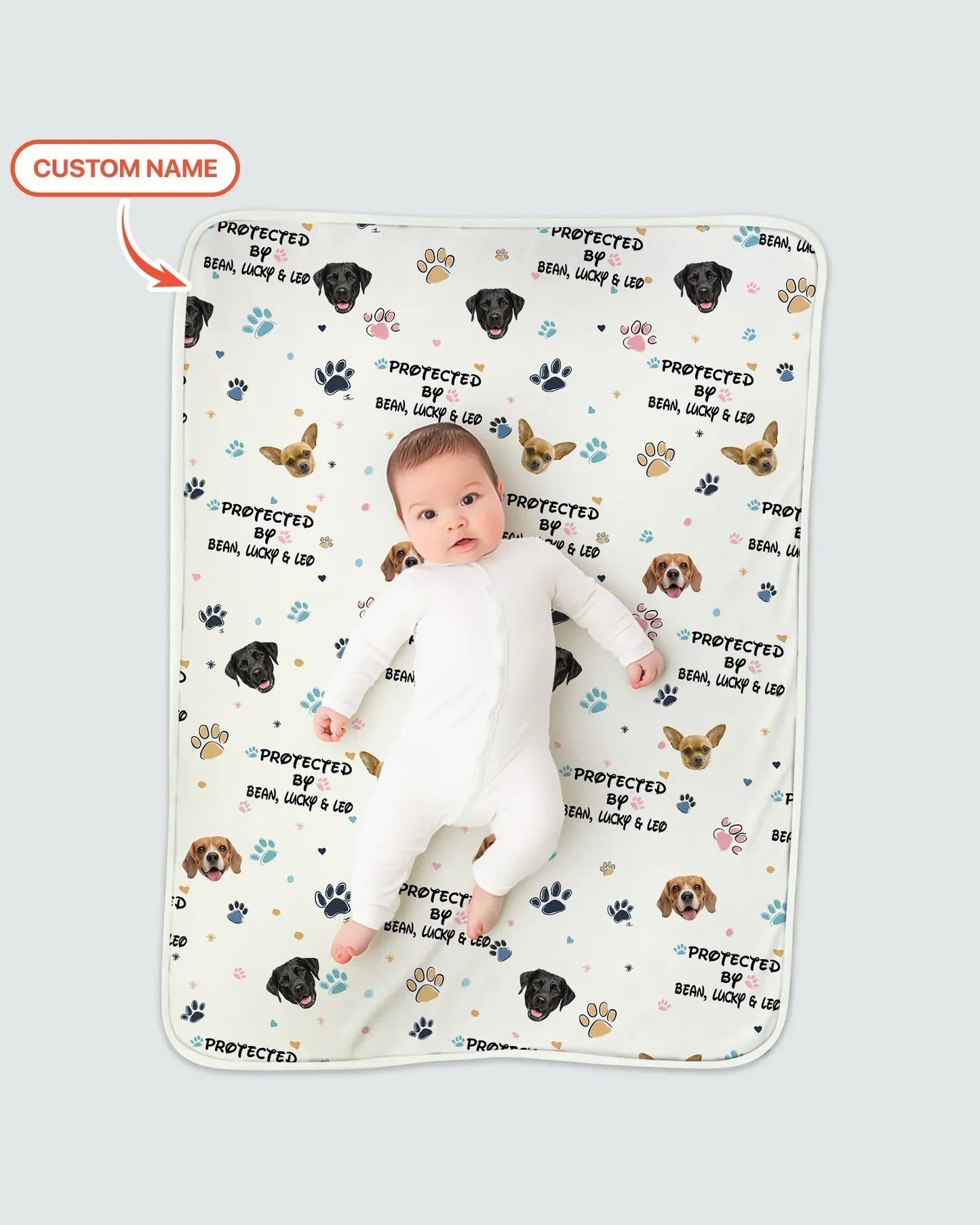 Custom Dog Pattern Bamboo Blanket