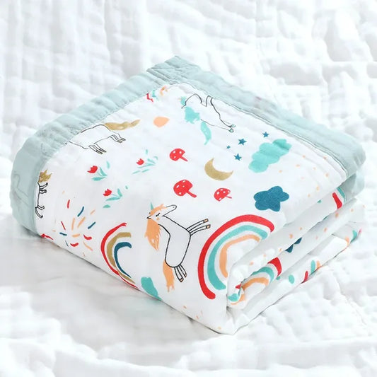 100% Cotton 6-Layer Unicorn Baby Swaddle Blanket - # BAGE41210024