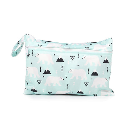 Cartoon printed single zipper small diaper storage bag
