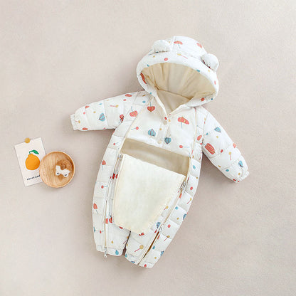 Clothes For Babies Baby Jumpsuits Winter Fleece-lined
