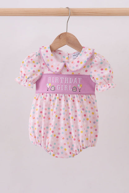 Purple birthday embroidery bubble