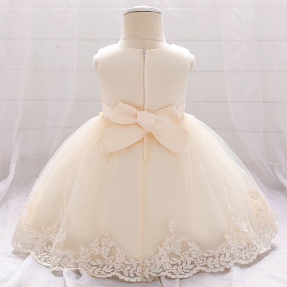 Baby girl one year old net yarn princess dress