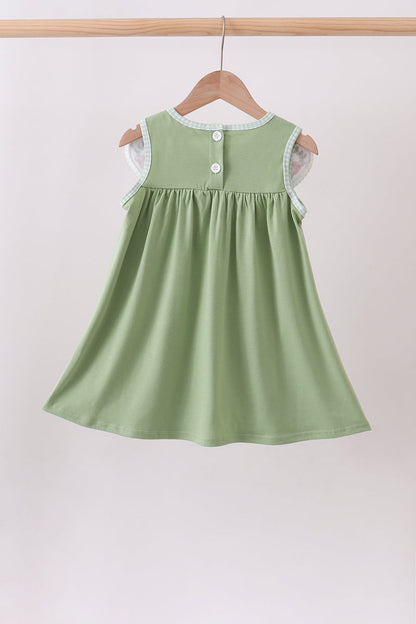 Sage Pumpkin Embroidered Dress