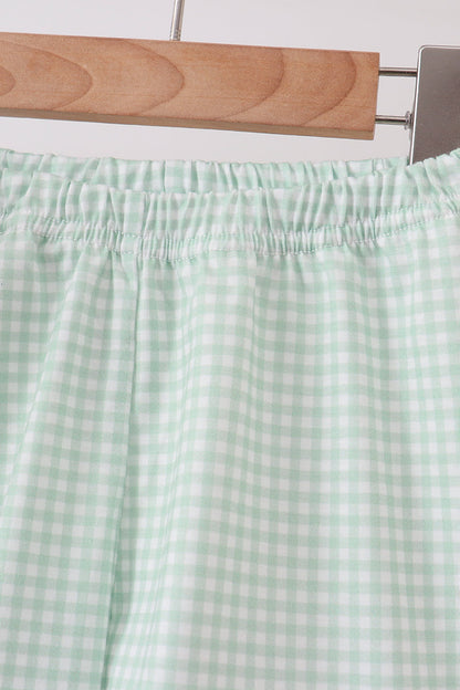 Sage Pumpkin Embroidered Ruffle Shorts Set