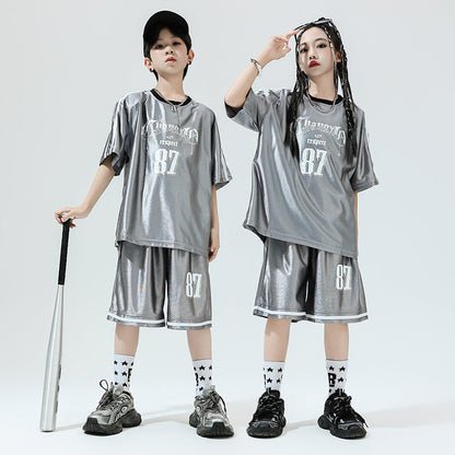 Hip Hop Children's Performance Hip Hop Glossy Loose Outfit