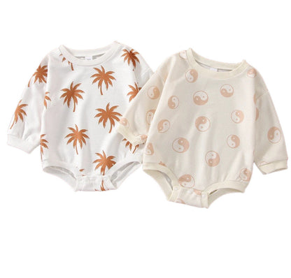 Children Long-sleeved Triangle Romper Breathable Plaid