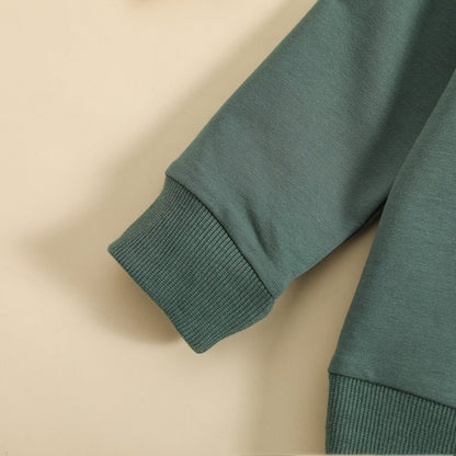 Boys' Solid Color Suit Round Neck Sweater Trousers